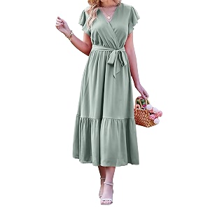 BTFBM Women Summer Casual Wrap V Neck