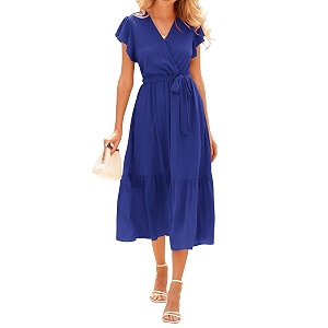 BTFBM Women Summer Casual Wrap V Neck