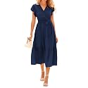 BTFBM Women Summer Casual Wrap V Neck