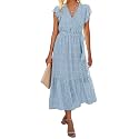 BTFBM Women Summer Casual Wrap V Neck