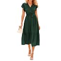 BTFBM Women Summer Casual Wrap V Neck