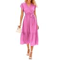 BTFBM Women Summer Casual Wrap V Neck