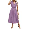 BTFBM Women Summer Casual Wrap V Neck