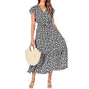 BTFBM Women Summer Casual Wrap V Neck