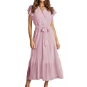 BTFBM Women Summer Casual Wrap V Neck