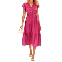 BTFBM Women Summer Casual Wrap V Neck