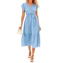 BTFBM Women Summer Casual Wrap V Neck