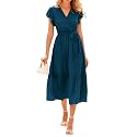 BTFBM Women Summer Casual Wrap V Neck