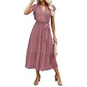 BTFBM Women Summer Casual Wrap V Neck