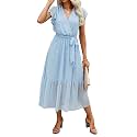 BTFBM Women Summer Casual Wrap V Neck