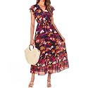 BTFBM Women Summer Casual Wrap V Neck