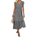 BTFBM Women Summer Casual Wrap V Neck