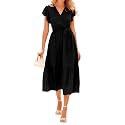 BTFBM Women Summer Casual Wrap V Neck