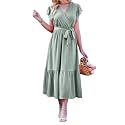 BTFBM Women Summer Casual Wrap V Neck