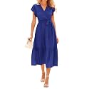 BTFBM Women Summer Casual Wrap V Neck