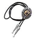 Btilasif Bolo Tie, Black/Brown Cowboy Tie Genuine Leather Necktie Western Necklace for Women, (with A-Z)