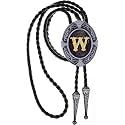 Btilasif Bolo Tie, Black/Brown Cowboy Tie Genuine Leather Necktie Western Necklace for Women, (with A-Z)