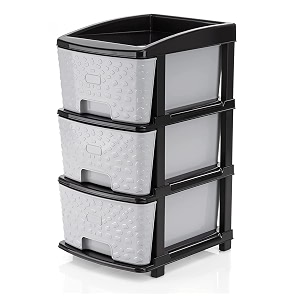 btos multipurpose drawer plastic modular chest storage organizer home office parlor school doctors home and kids 3xl grey-black