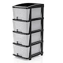 BTOS Multipurpose Drawer Plastic Modular Chest Storage Organizer Home, Office, Parlor, School, Doctors, Home and Kids (4XL, Grey-Black)