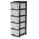 BTOS Multipurpose Drawer Plastic Modular Chest Storage Organizer Home, Office, Parlor, School, Doctors, Home and Kids (5XL, Grey-Black)