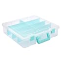 BTSKY Clear Plastic Dividing Storage Box with 8 Compartments Sewing Box