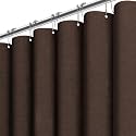 BTTN 48x72 Linen Textured Waterproof Thick Fabric Shower Curtain Set, Brown