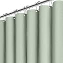 BTTN 72x78 Linen Textured Waterproof Fabric Shower Curtain Set, Sage Green