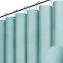 BTTN 72x78 Linen Textured Waterproof Thick Fabric Shower Curtain Set, Teal