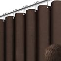 BTTN 72x90 Linen Textured Waterproof Thick Fabric Shower Curtain Set, Brown