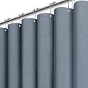BTTN Blue Grey Linen Textured Waterproof Fabric Shower Curtain Set, 72x72