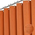 BTTN Burent Orange Linen Textured Waterproof Fabric Shower Curtain, 72x72