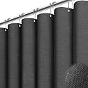 BTTN Charcoal Grey Linen Textured Waterproof Fabric Shower Curtain, 72x72