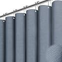 BTTN Extra Long Linen Textured Waterproof Shower Curtain, 72x96, Blue Gray