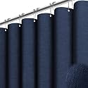 BTTN Extra Long Linen Textured Waterproof Shower Curtain, 72x96, Navy Blue