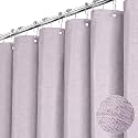 BTTN Long Linen Textured Waterproof Shower Curtain Set, 72x84, Lavender