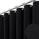 BTTN Narrow Linen Textured Waterproof Thick Shower Curtain, 54x72, Black