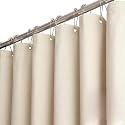 BTTN Narrow Long Linen Textured Fabric Shower Curtain, 60x84, Beige/Cream