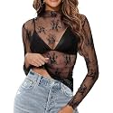 Buauty Sheer Tops for Women,Mesh Fishnet Tops Plus Size,Stylish and Sensational Mesh Blouses for Fashion-Forward Ladies
