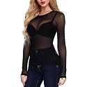 Buauty Sheer Tops for Women,Mesh Fishnet Tops Plus Size,Stylish and Sensational Mesh Blouses for Fashion-Forward Ladies