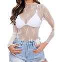 Buauty Sheer Tops for Women,Mesh Fishnet Tops Plus Size,Stylish and Sensational Mesh Blouses for Fashion-Forward Ladies