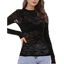 Buauty Sheer Tops for Women,Mesh Fishnet Tops Plus Size,Stylish and Sensational Mesh Blouses for Fashion-Forward Ladies