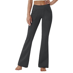 BUBBLELIME Women Out Pockets High Waist Bootlegs
