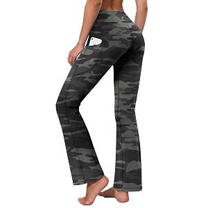 BUBBLELIME Women Out Pockets High Waist Bootlegs