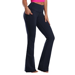 BUBBLELIME Women Out Pockets High Waist Bootlegs