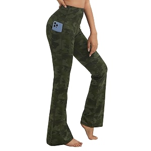 BUBBLELIME Women Out Pockets High Waist Bootlegs
