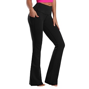 BUBBLELIME Women Out Pockets High Waist Bootlegs
