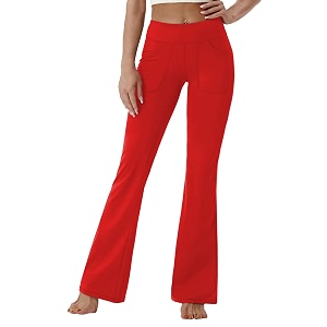 BUBBLELIME Women Out Pockets High Waist Bootlegs