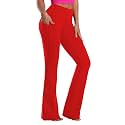 BUBBLELIME Women Out Pockets High Waist Bootlegs