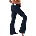BUBBLELIME Women Out Pockets High Waist Bootlegs