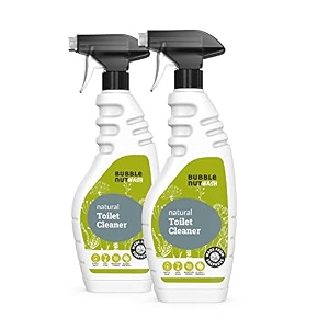 bubblenut wash toilet bowl cleaner liquid - natural organic septic safe fumes free biodegradable remover of limescale amp yellow stain from hard water for home and office lime scale descaler for bathroom floor 25 lits